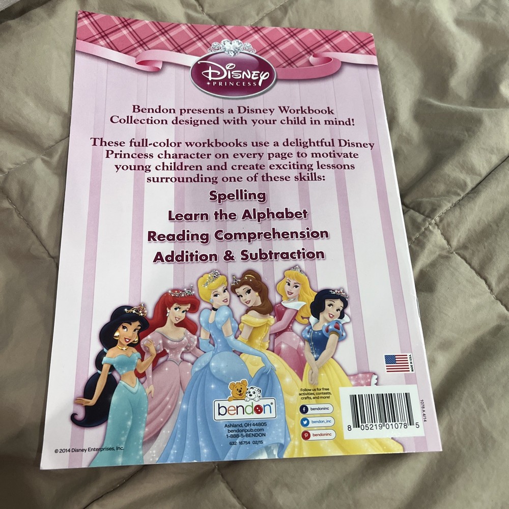 NEW Disney Princess Learning Workbook - Reading Comprehension