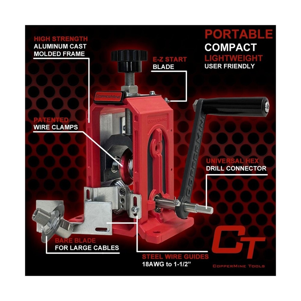 Manual Drill-Powered Wire Stripper Machine, Manual Wire Stripping Machine, Ea...