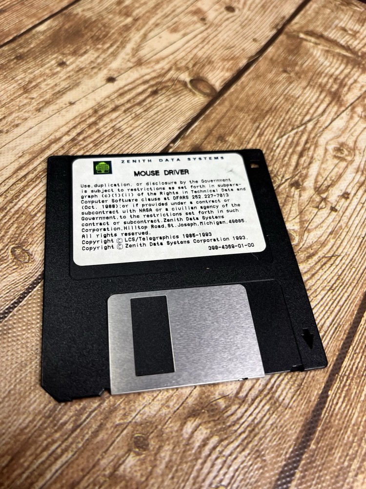 Heath Zenith Data Systems Mouse Driver Floppy Disc