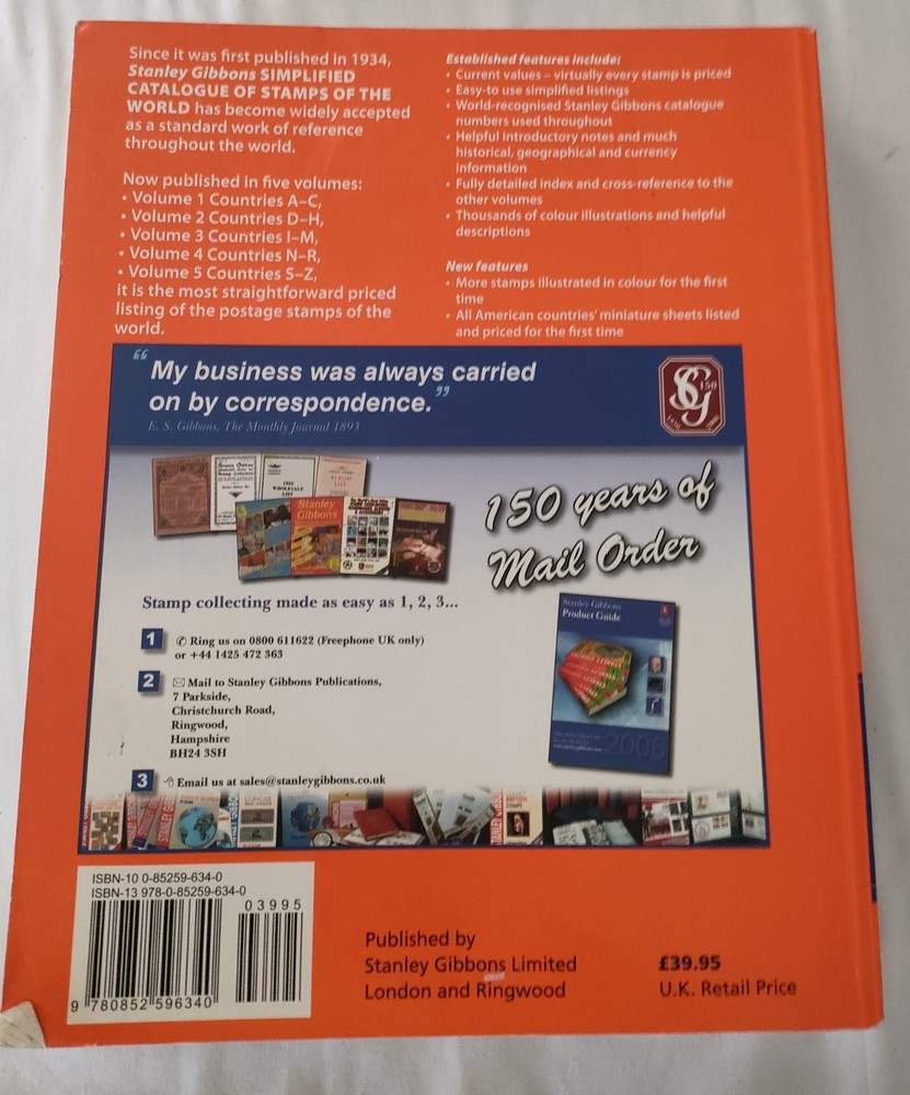 3 x Stanley Gibbons Simplified Stamp Catalogues World (1) & Commonwealth (2)