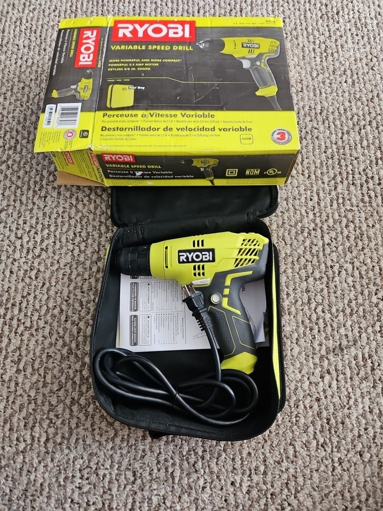 Ryobi D43K 120V Corded Power 3/8 IN. Variable Speed Drill