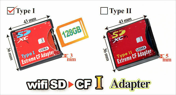 High Speed SDXC SDHC SD to CF Compact Flash Memory Card Reader Adapter Type I US