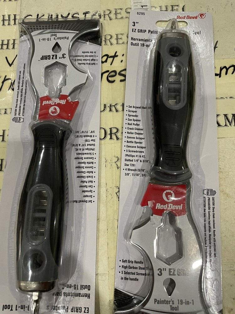 2X Red Devil 6295 EZ Grip 3" Painter's 19 In 1 Tool With Soft Grip Handle