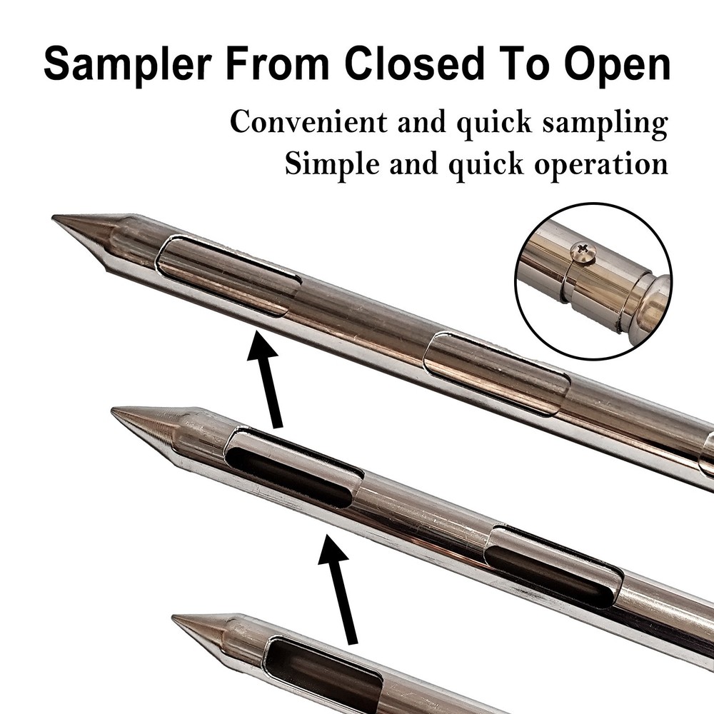 Powder Sampler, Stainless Steel Three Zone Grain Probe Sampler, 20 in.