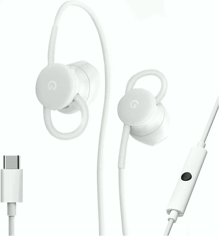 Google USB-C Wired Earbuds White Inline Control Mic Pixel GA00485-US