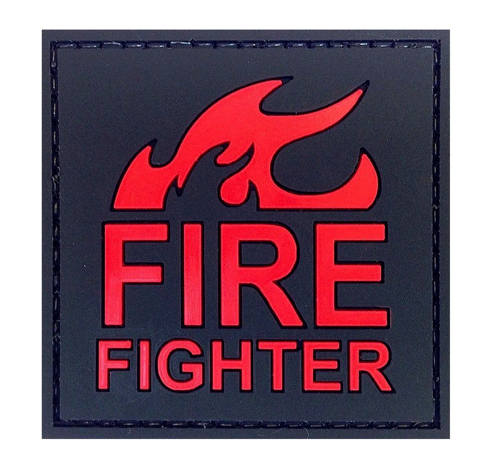 Fire Fighter on Fire Patch PVC Patch 3D Tactical Badge Hook #60