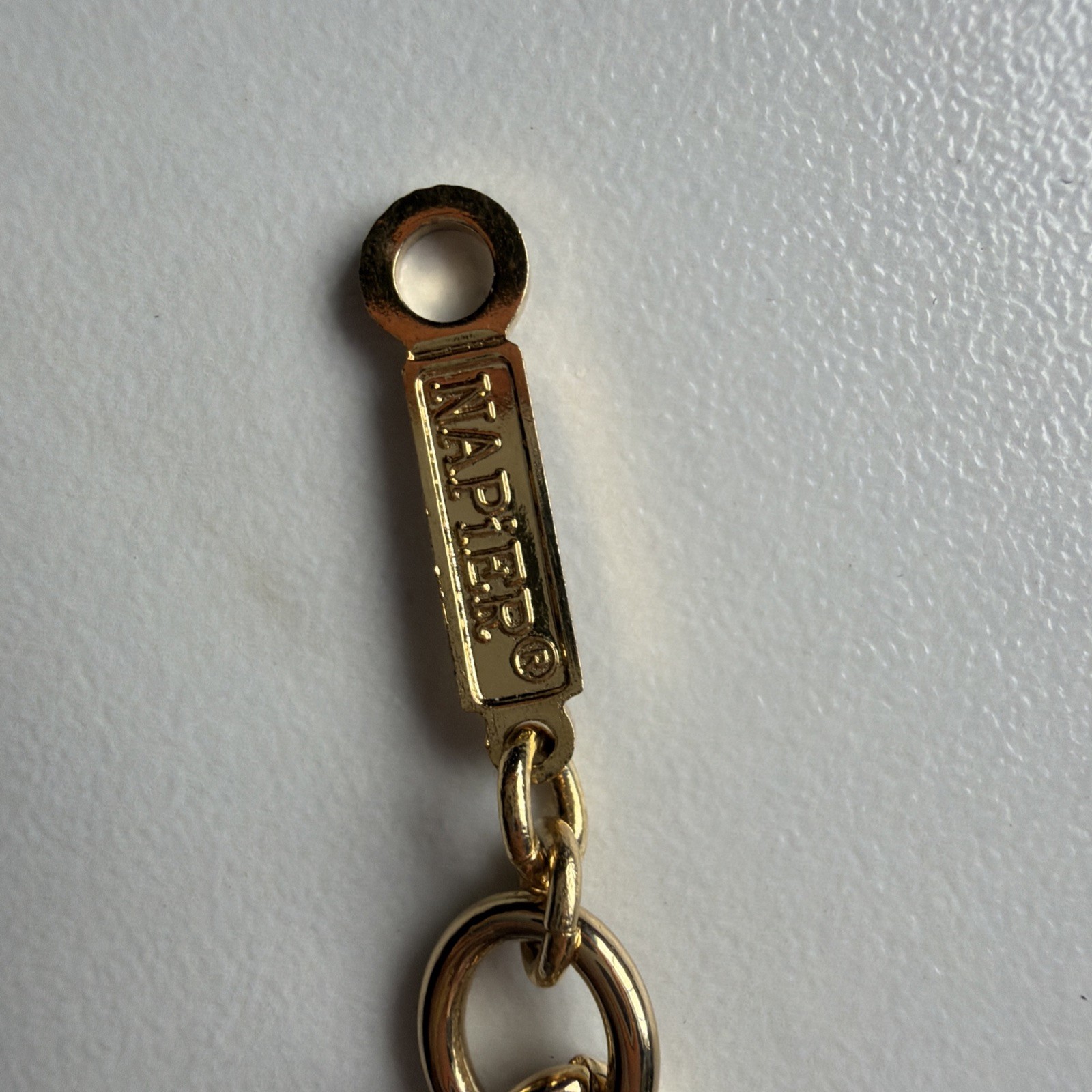 Vintage Napier Bracelet Goldtone Charm Link Chunky