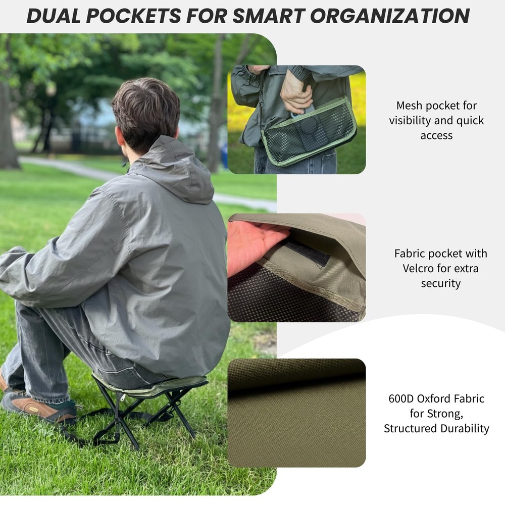 Arimanile Folding Camp Stool, Lightweight Foldable Camping Stool, Compact Min...