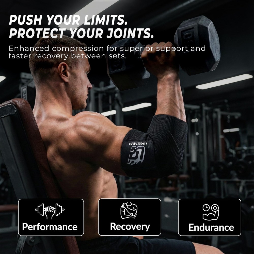 Elbow Wraps for Weight Lifting, Gym Support, Training, Powerlifting, Workout ...