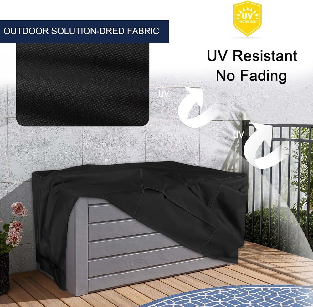 Deck Box Cover Outdoor Waterproof Storage Bench Cover for Rectangular Deck Box