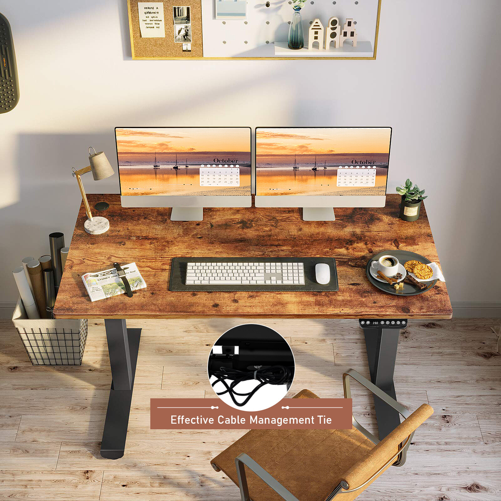 Electric Standup Desk Frame Ergonomic Sit to Stand Adjustable Workstation Base