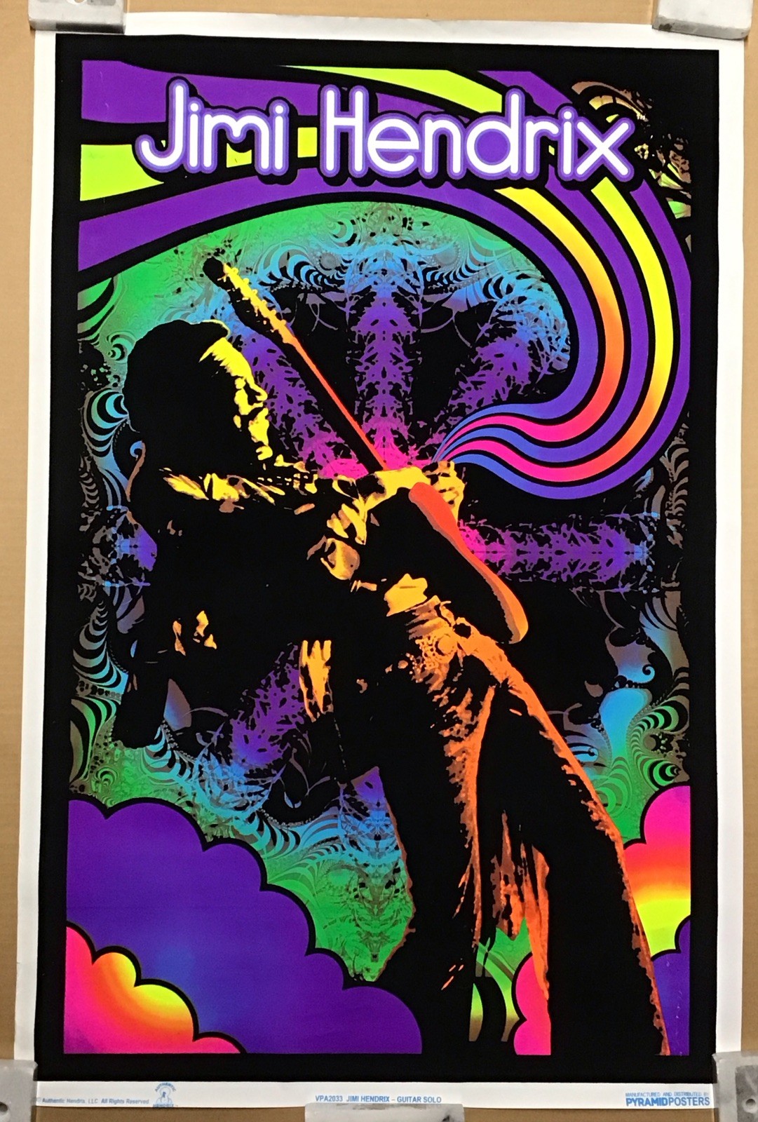 Jimi Hendrix Guitar Solo Gorgeous Blacklight Poster