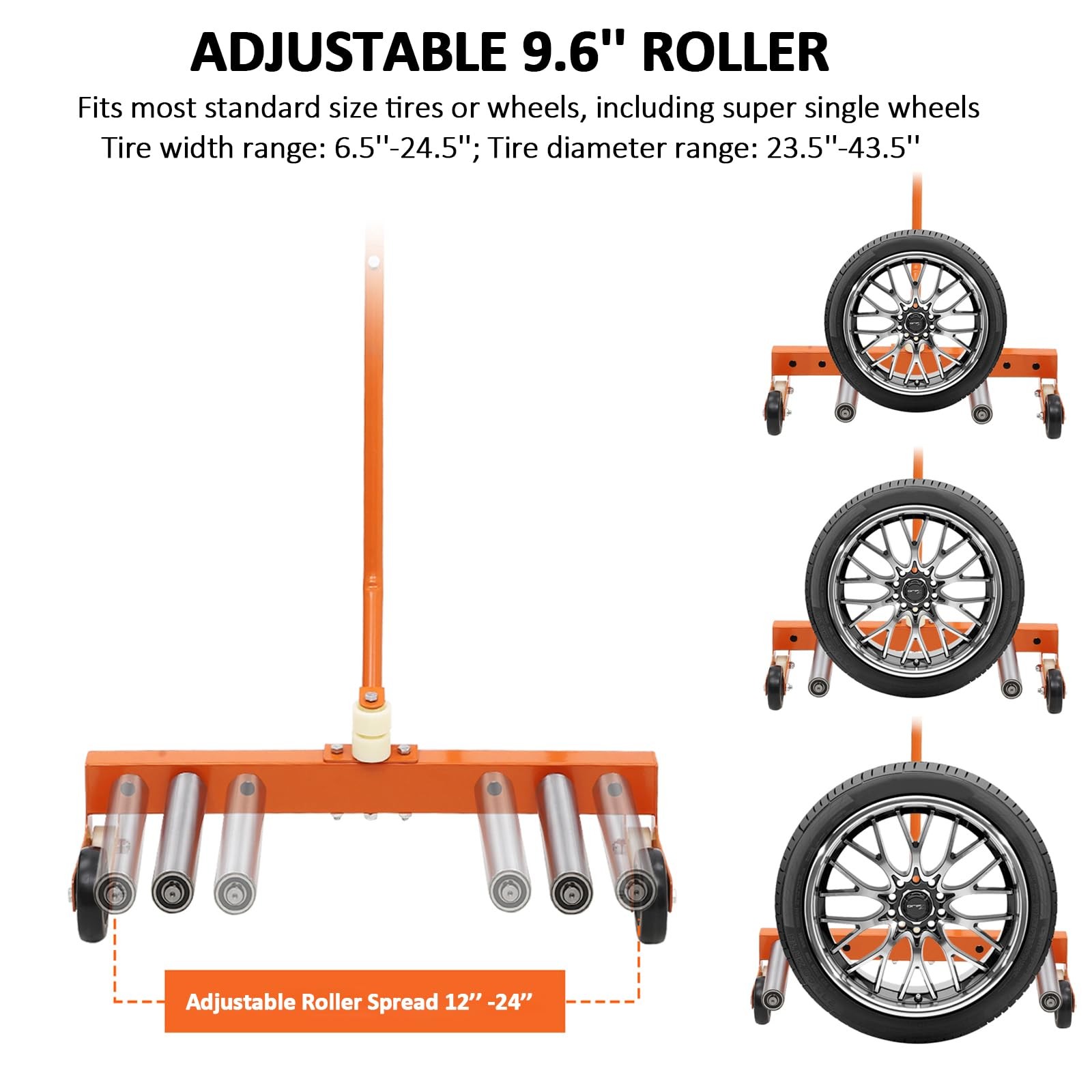 330LB Tire Wheel Dolly Adjustable Rolling Tire Dolly Tire Lift Moving Cart Dolly