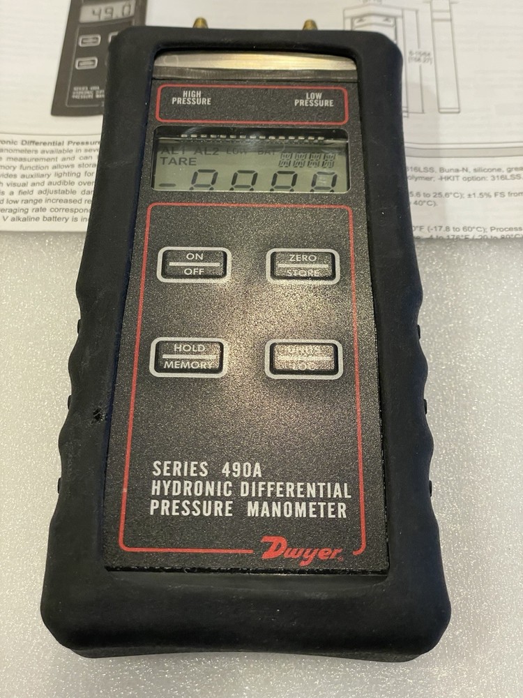 DWYER 490A-2 HYDRONIC DIFFERENTIAL PRESSURE MANOMETER