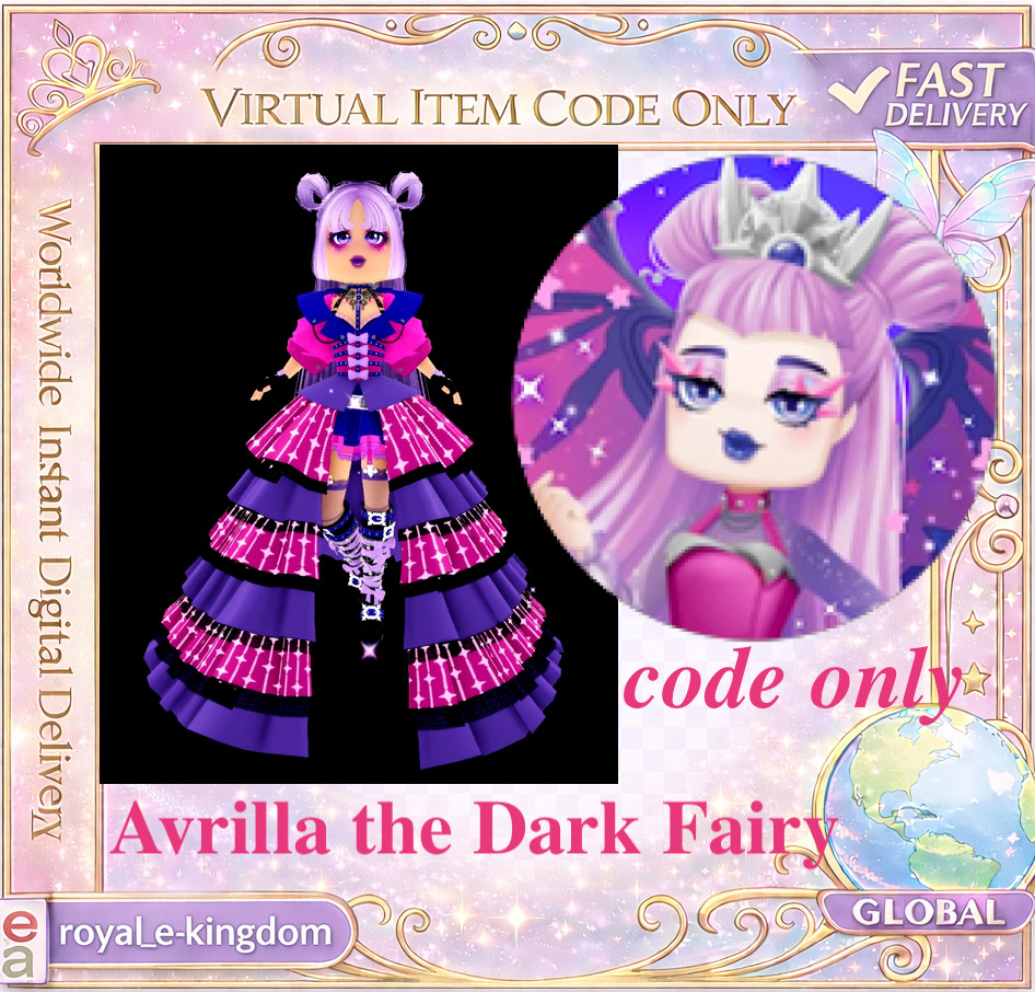 Royale High Avrilla the Dark Fairy Code Sent in Ebay Message
