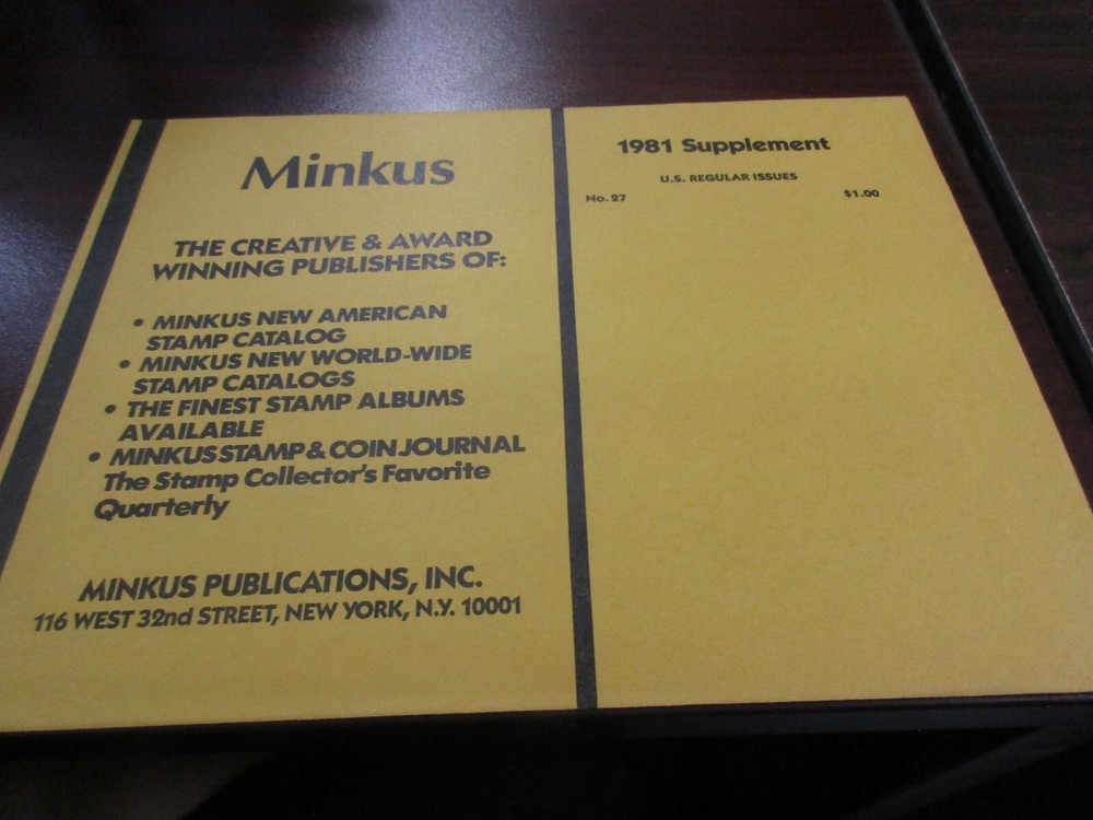 "MINKUS" 1981 SUPPLEMENT #27  W/FREE SHIPPING!!!