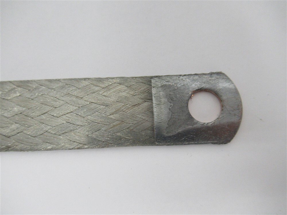 Grounding Strap, 20-1/2" x 7/8", w/3/8" Holes, Tinned Copper