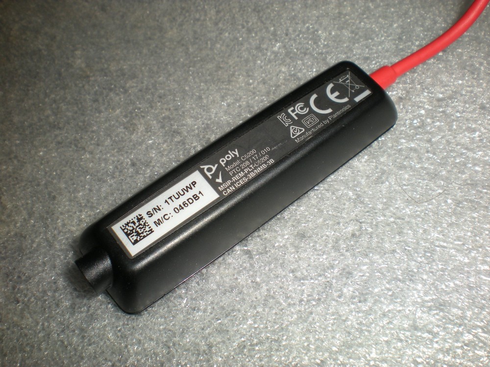 Plantronic Poly Blackwire 5200 C5200 Series Inline Assembly USB Control Cable