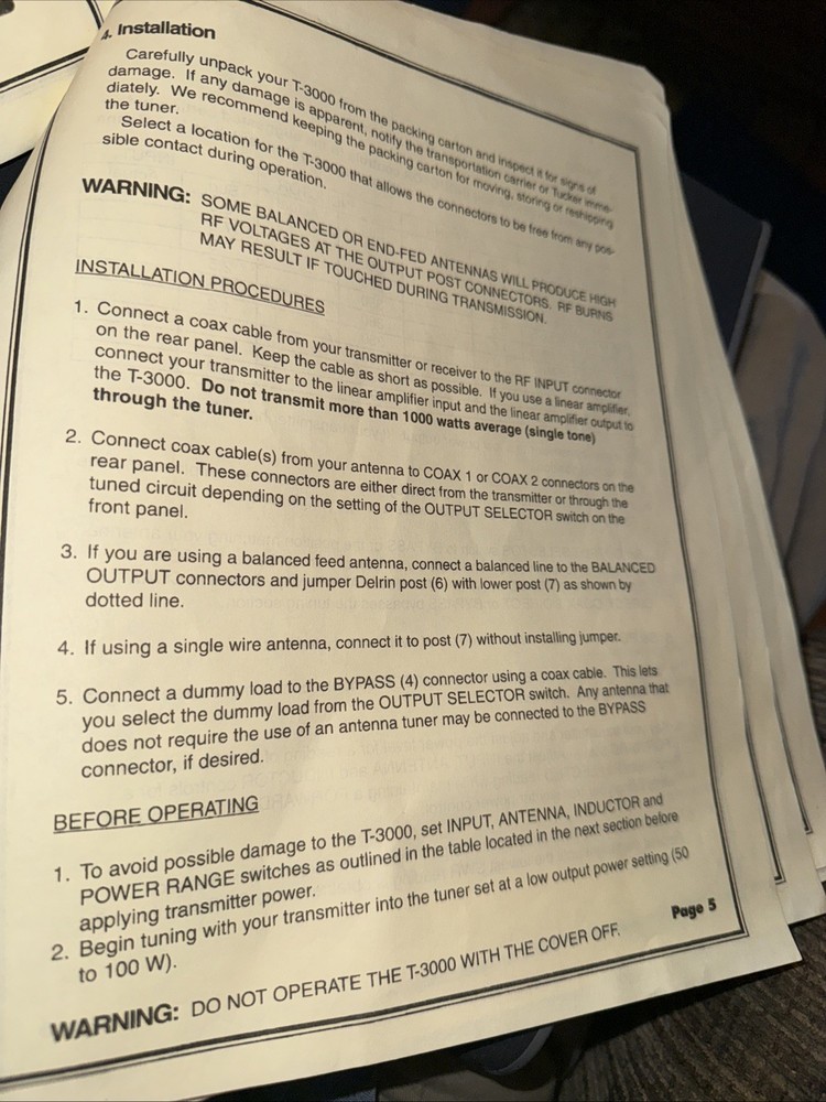 TUCKER ELECTRONICS & COMPUTERS DIGITAL TUNER ANTENNA MANUAL USED T-3000