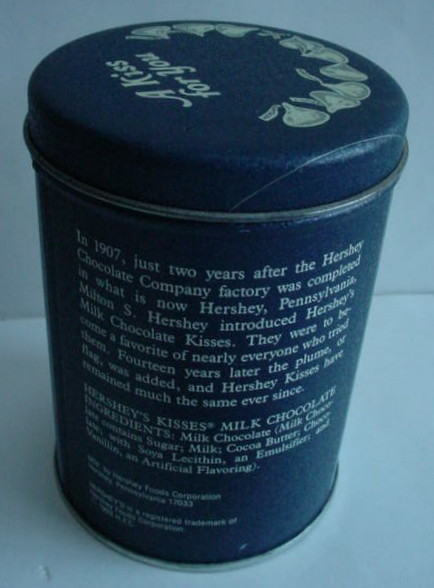 Hershey's Candy Bar Wrapper & Hershey Kisses tin