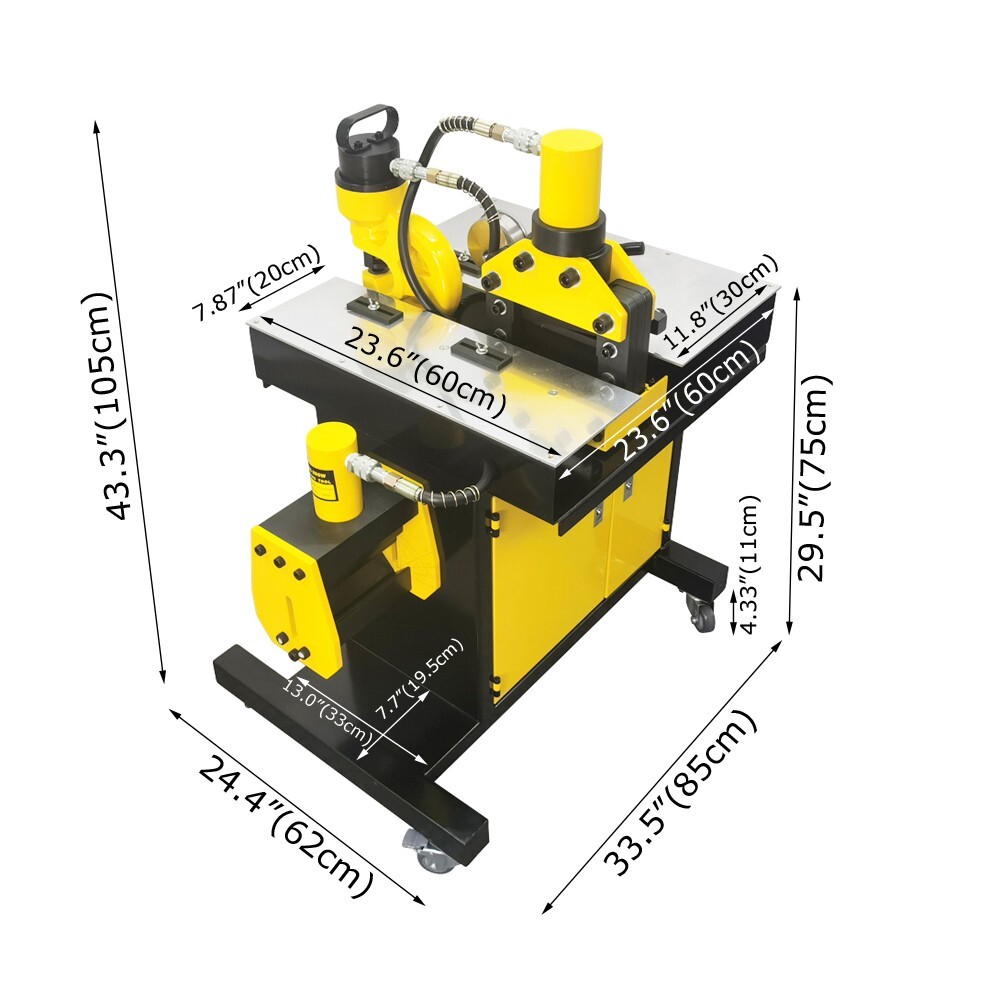 3-in-1 Bus Processing Machine Electric Hydraulic Busbar Processor 110V