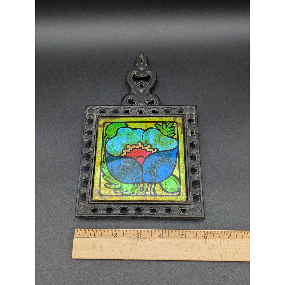 Vintage Cast Iron Multicolour Kitchen Trivet