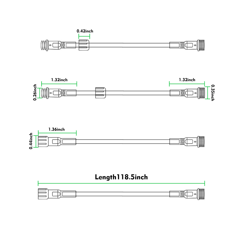 4pcs 4 Pin RGB Rock Light Extension Cable Wire Cord For UTV RGB LED Rock Lights