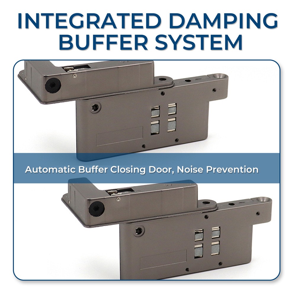 2× Hidden Door Pivot Hinges 105° Degree Rotation 3 Dimensional Adjustable Hinges