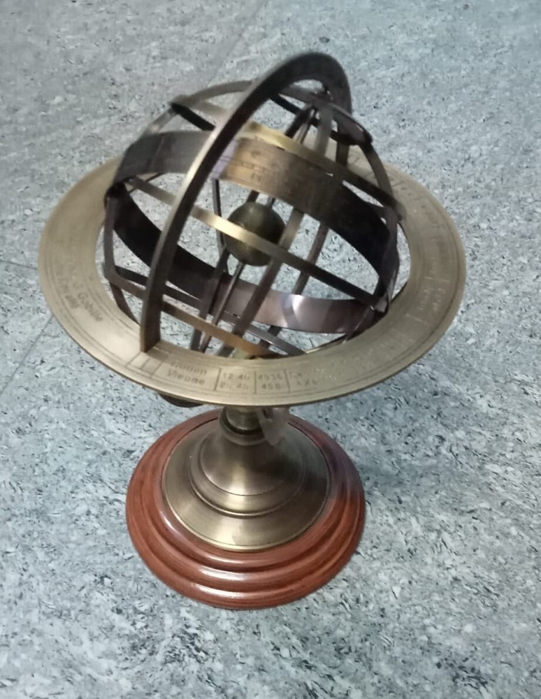 Globe Engraved Brass Tabletop Armillary - Nautical Sphere Globe 12'' inch
