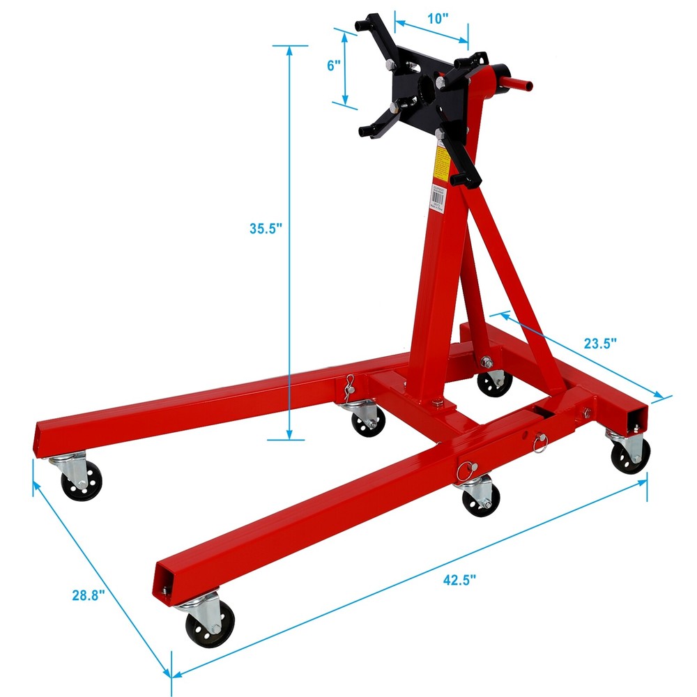 2000LBS Folding Engine Stand Vehicle Engine Block Stand 360 Degree Rotating Head