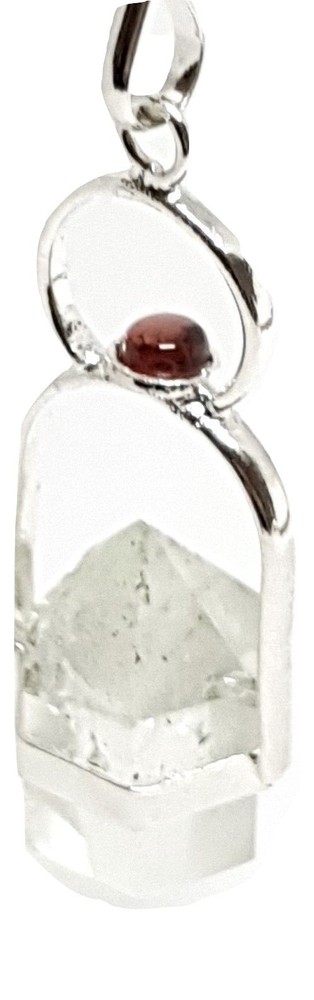 Pendulum Crystal Herkimer Diamond Garnet Double Terminated Gem Divination & Bag
