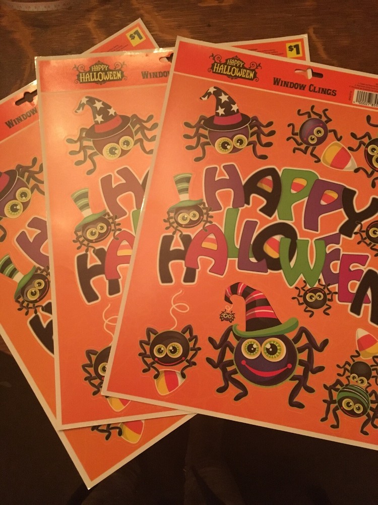 Happy Halloween Window Clings 3 Sheets Total