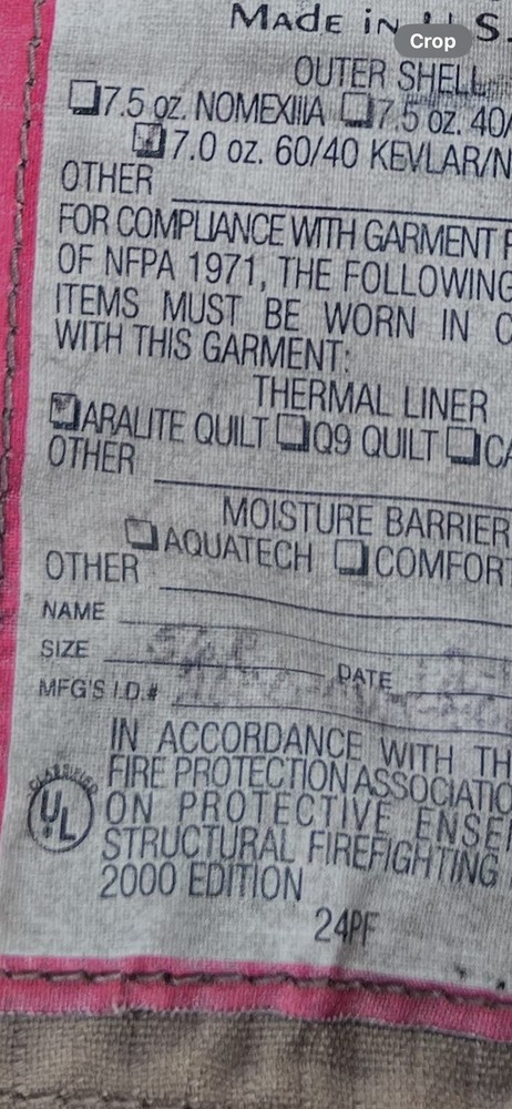 AUTHENTIC FIRE MASTER Firefighter TURN OUT JACKET 2005 Size 56R