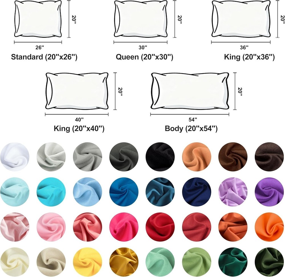 Queen Pillowcase Set 4 Pack Brushed Microfiber 20x30 Pillowcases Soft