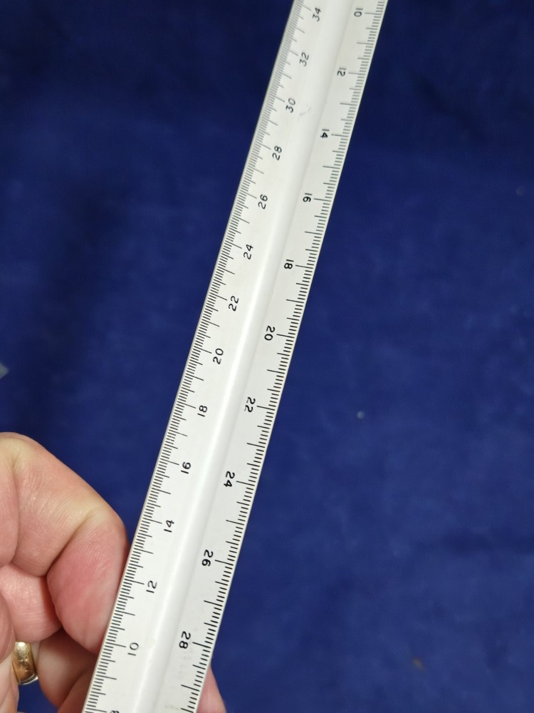 4 Piece Math Set, Measuring Devices, Sterling 3 Sided Ruler, Compass ~ A2104