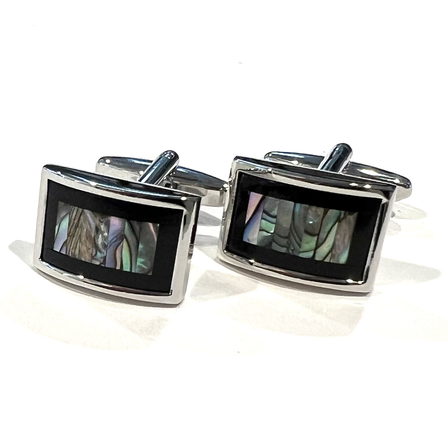 Onyx Frame Abalone Cufflinks For Men Birthday Wedding Abalone Cufflink