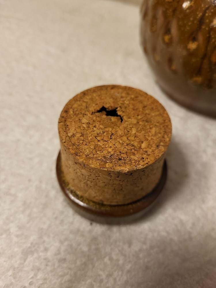 Hand Crafted Textured Jug Vase with Cork lined topper