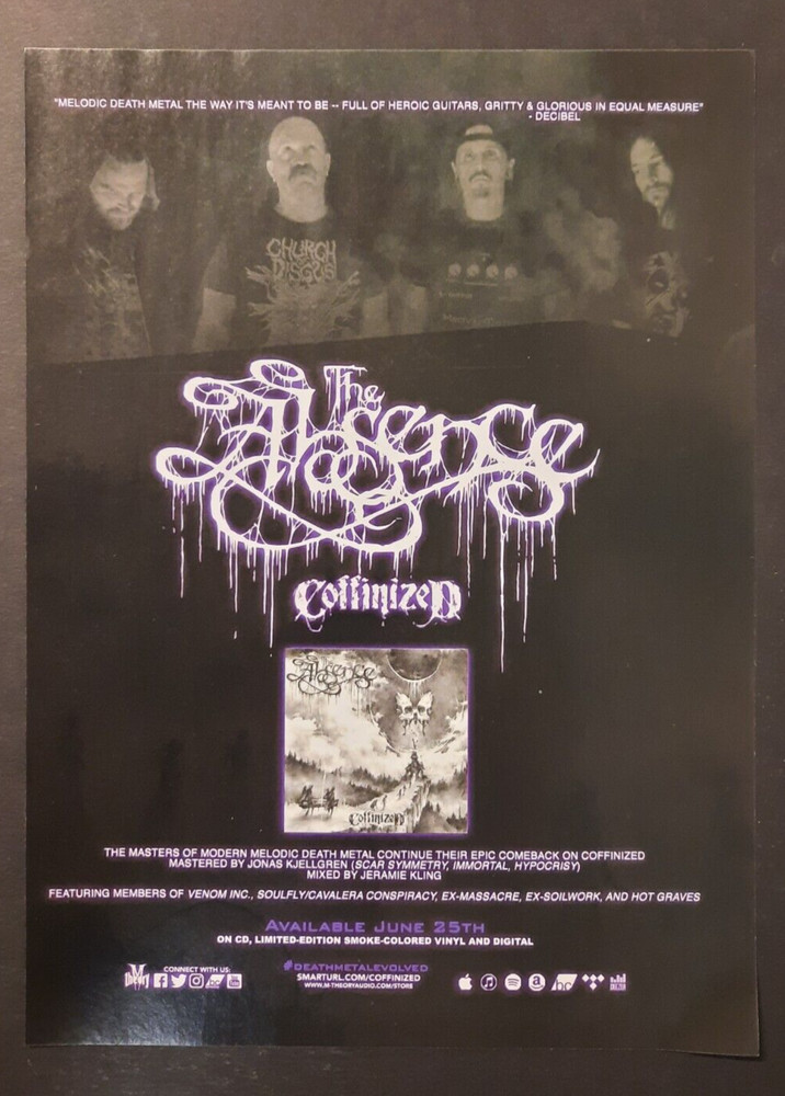 THE ABSENCE "Coffinized" melodic death metal ~ Magazine Print/Promo Ad 2021