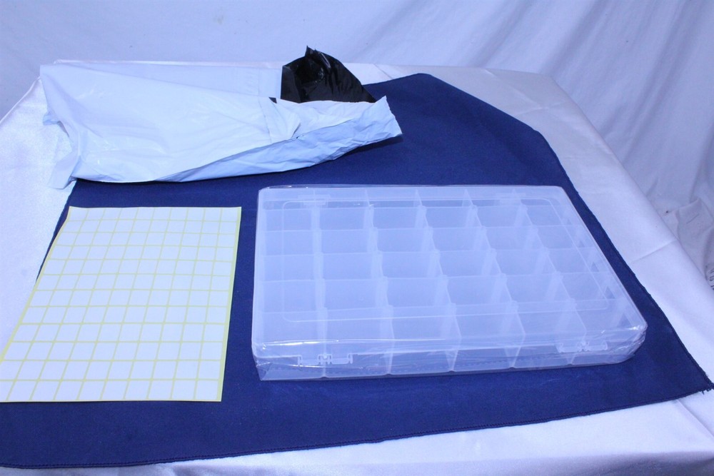 Plastic Storage Bin Clear 36 Compartments 11" x 7" Multi Use Crafts Beads More