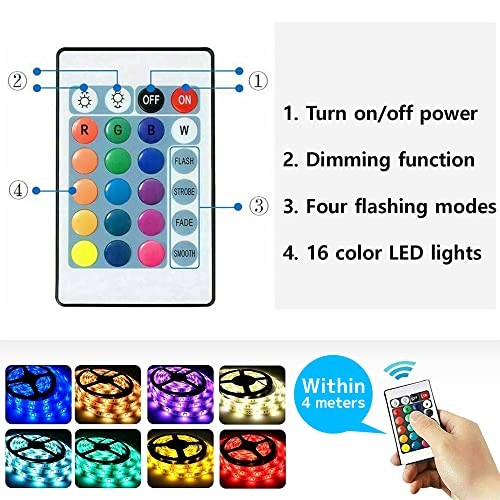 DC 5V 24 Key IR Remote Controller with 1m USB Inline IR Controller for 5050