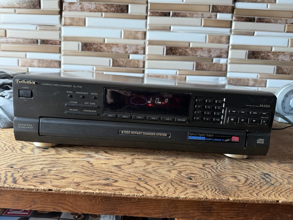 Technics SL PD8 Five Disc Rotary Compact Disc Player Tested Working No Remote
