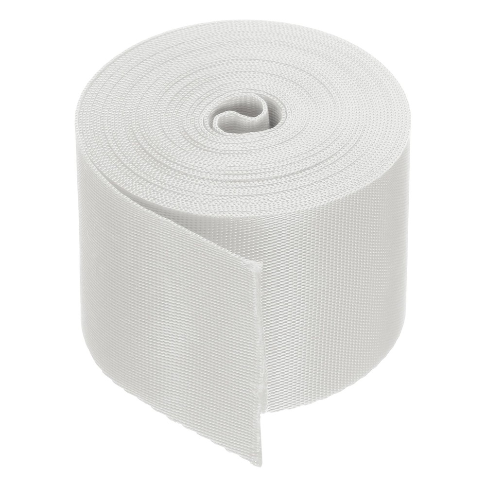 Flat Nylon Webbing Strap 2 Inch 5 Yards Bright Grey for Backpack