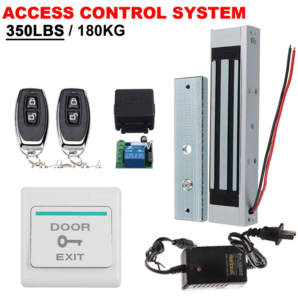 Electric Magnetic Door Lock Kit with 2 Remote Controls Access Control System