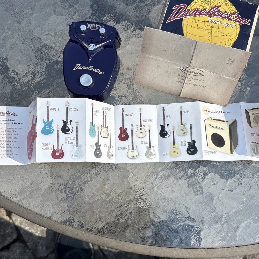 Danelectro Corned Beef Reverb Pedal with Box And Paper Work