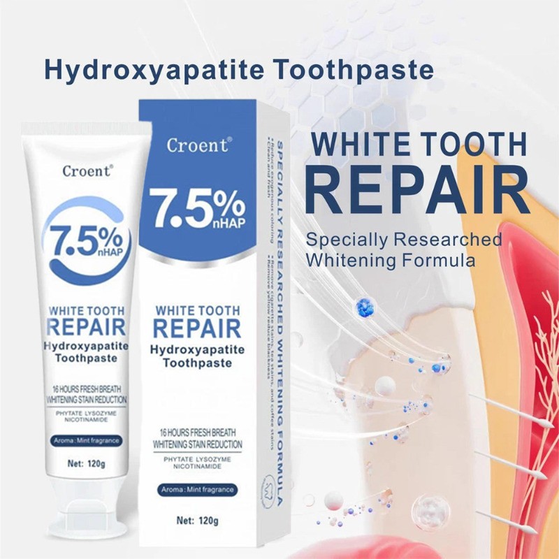 7.5% Hydroxyapatite Toothpaste Remove Yellow Tooth Stains For Sensitive Teeth