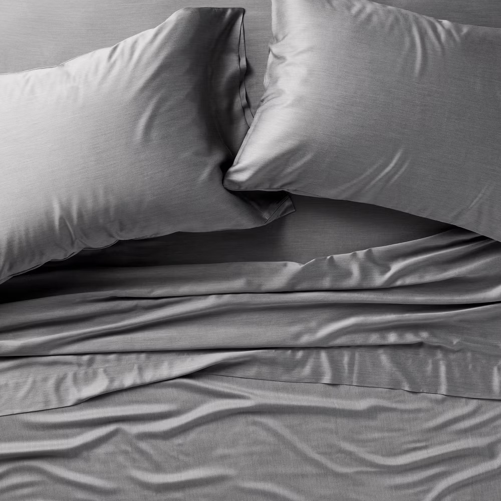 Full 400 Thread Count Rayon from Bamboo Sheet Set Dark Gray -