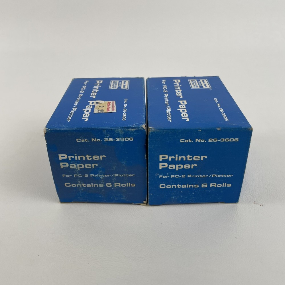 (2) RADIO SHACK PRINTER PAPER PC-2 PRINTER/PLOTTER CAT NO. 26-3606