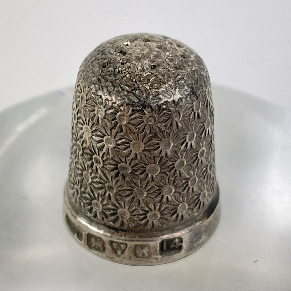 Antique Solid Silver Thimble Size 14 Henry Griffith & Sons Ltd 1908 2cm 2.4g