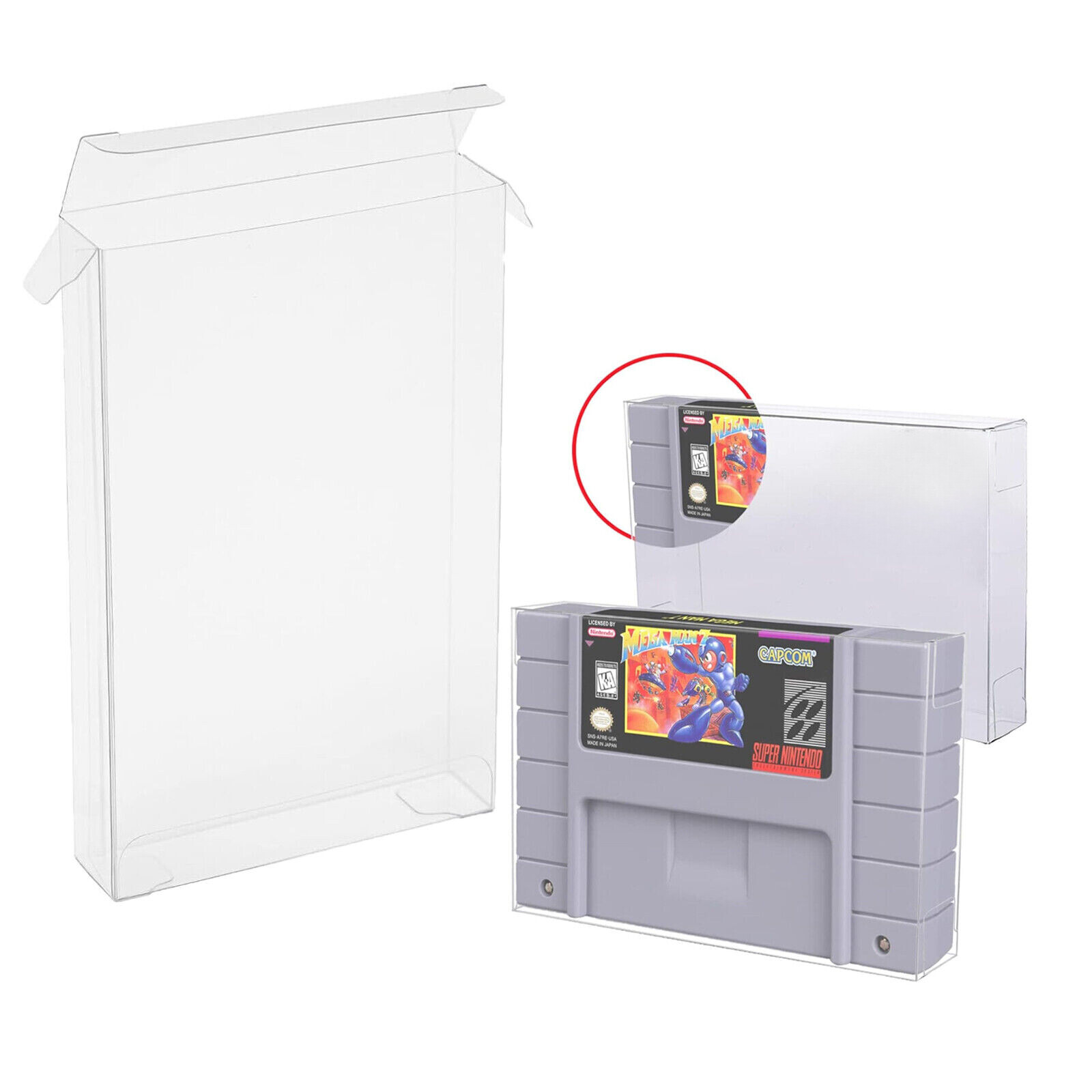 10x Display Protectors Clear Cover For Nintendo SNES CARTRIDGE Video Game Carts