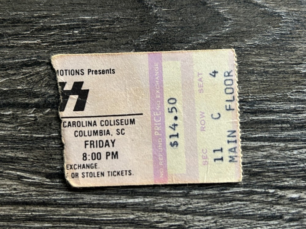 KISS TICKET STUB Columbia SC Dec 27 1985 Asylum Concert Tour Vintage Kiss Carr